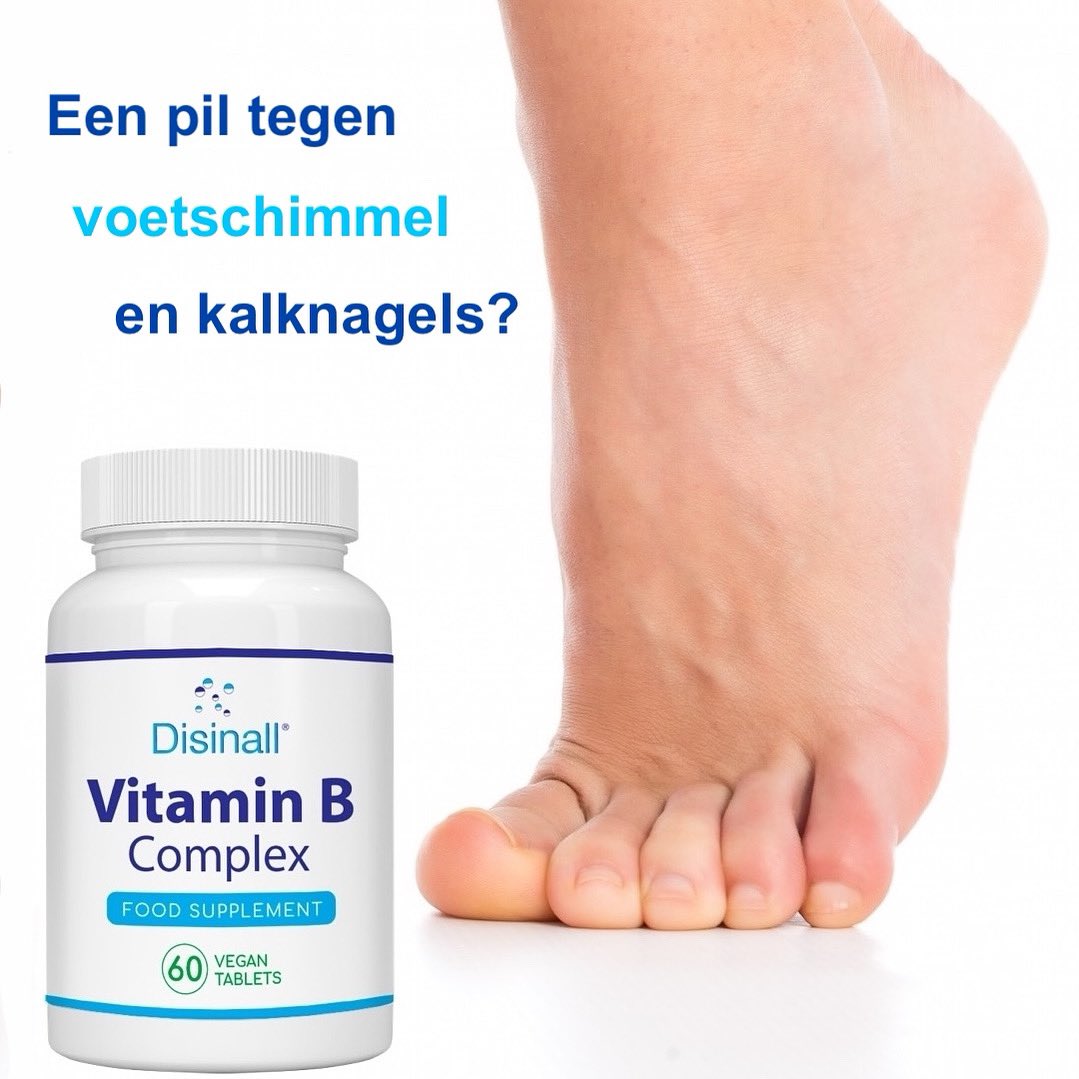 Disinall's tweet photo. Vitamine B-complex is speciaal door Disinall ontwikkeld om bij te dragen aan het voorkomen en verhelpen van voetschimmel en kalknagels/schimmelnagels. >> https://t.co/RIY0ZvNAAN https://t.co/QV1czuQlBI