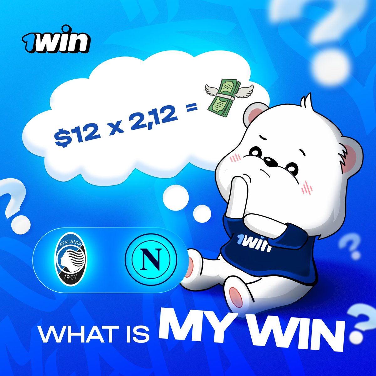 1winPro's tweet photo. ⁉️WHAT IF: Atalanta vs Napoli

Imagine betting $12 on “Over (2.5)” at odds of 2,12. 😎How much will you win?

#1win | #SerieA | #Napoli | #Atalanta https://t.co/mH0o2mrCWU