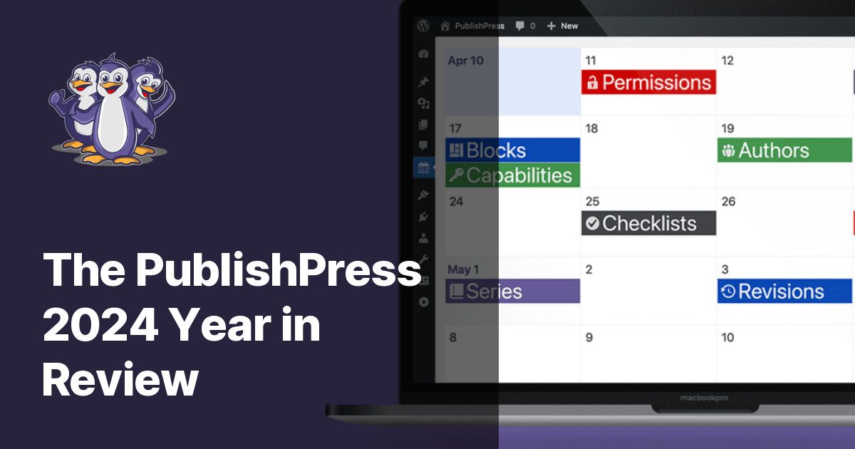 The PublishPress 2024 Year in Review is here! 🎉 We've made some great improvements in 2024 and thank all our customers for their continued support. buff.ly/42iggDl
