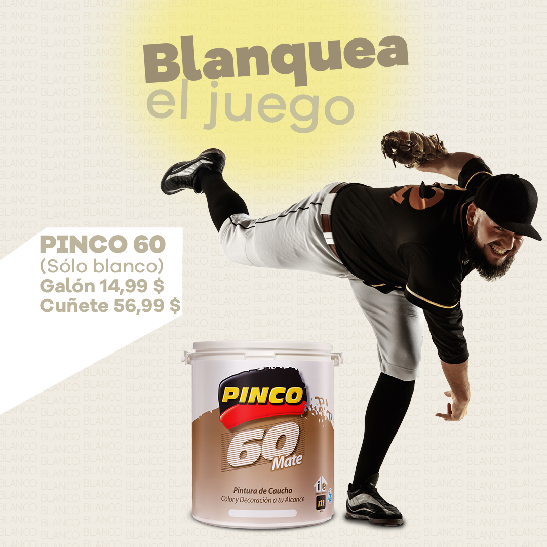 venevision's tweet photo. Métele ese home run a tu casa, con los precios bombita de Pinco en pintura blanco mate.
¡Calidad al mejor precio!
#Corimon #Pinco #Mate https://t.co/MneycvYoaq