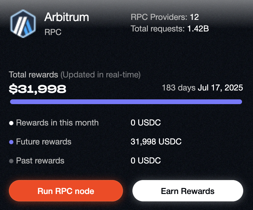 lavanetxyz's tweet photo. GMAGMA @arbitrum - INCENTIVE POOL LIVE NOW 🌋
-------
​
We're delighted to support the Arbitrum ecosystem with fast, ultra-reliable, decentralized RPC.
​
This is powered by the Arbitrum incentive pool on Lava.
​
Incentive pools coordinate LAVA restakers & RPC providers to handle RPC requests for specific blockchains. All providers are aggregated behind one endpoint.  

Arbitrum Incentive Pool Details
​
- 40k USDC across 6 months ($32k for Arbitrum Mainnet RPC, $8k for Testnet RPC)
- January 17 to June 17
- LAVA restakers & Arbitrum RPC providers eligible
​
See all live pools: https://t.co/ZleeHofWwi