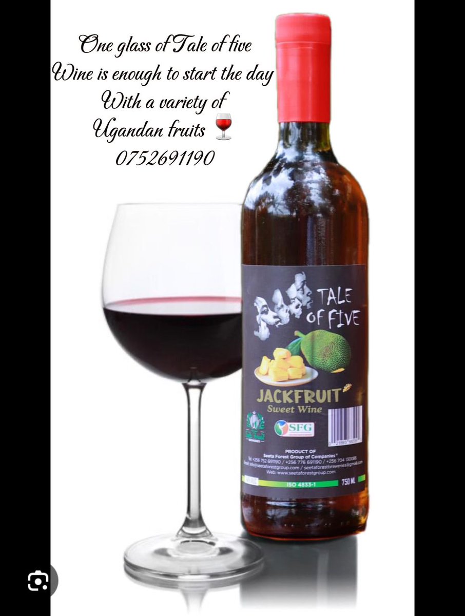 alinabyona69087's tweet photo. Kick off your weekend evenings with a glass of @taleof5wine Jackfruit Sweet Wine!
Enjoy sweet taste of Ugandan fruits as you unwind. Perfect for relaxing or sharing with friends.
📞 Call 0752691190 to order now and make your weekend unforgettable!
#taleof5Wine #WeekendVibes https://t.co/xz6Skxgfw1