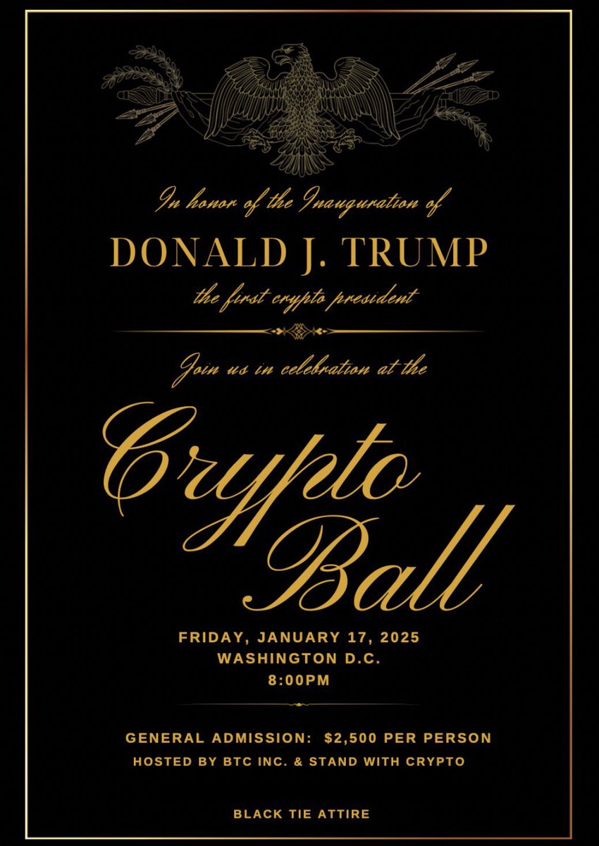 MrManXRP's tweet photo. 🇺🇸Today is Trump’s crypto ball.

Time: 8:00pm EST
Location: Andrew W. Mellon Auditorium in Washington, D.C https://t.co/cUOhHc5zbz