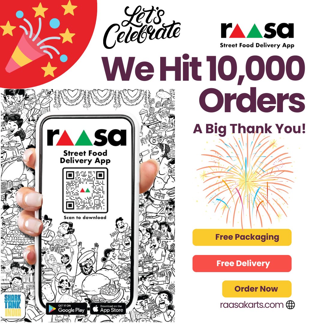 raasakarts's tweet photo. We Hit 10,000 Orders – A Big Thank You!

Your support made it possible. Join us as we celebrate this milestone with gratitude and excitement.

#Raasakarts #ordernow #streetfood #10k #milestone https://t.co/b8OK1RZW4e