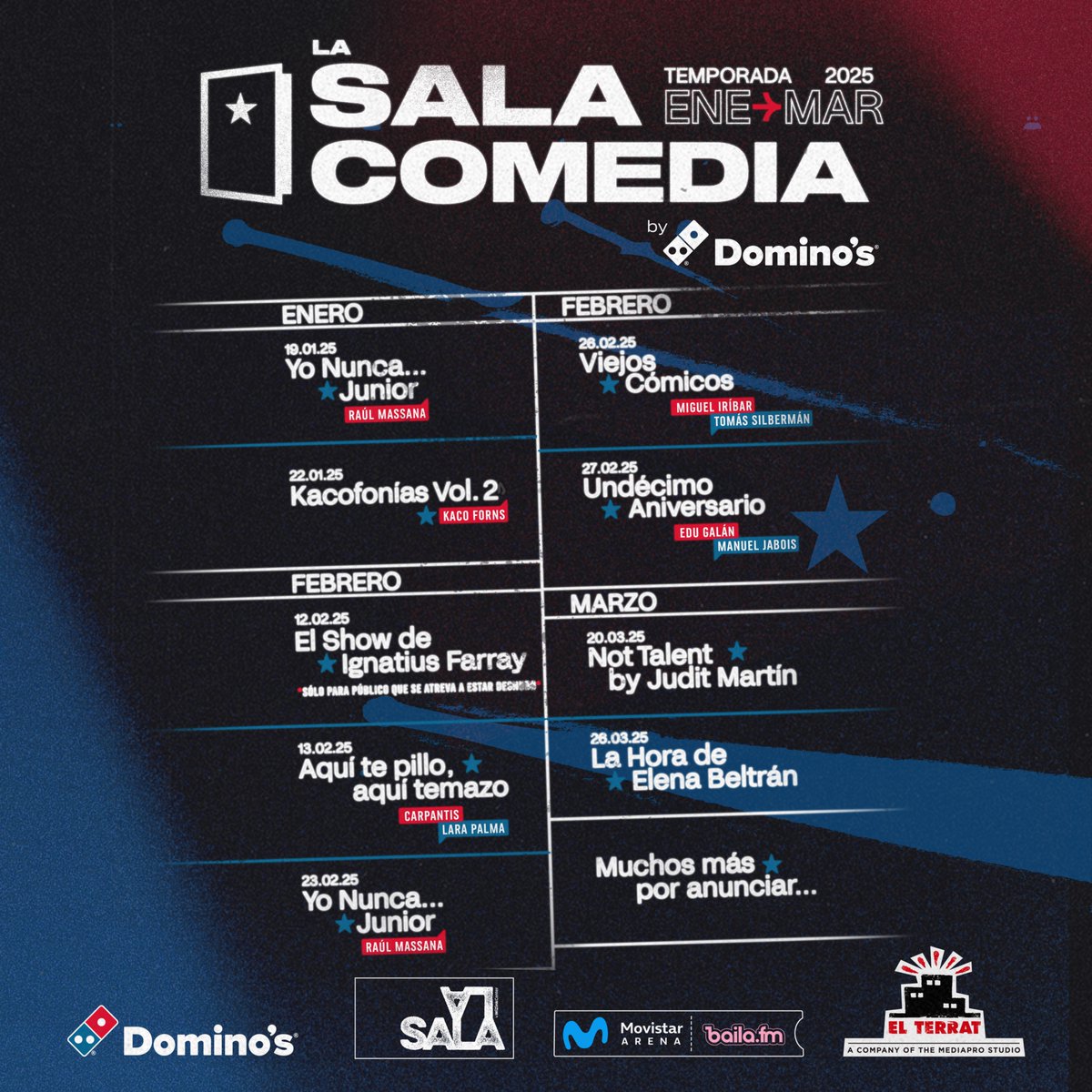 ¿Te apetece un toque de humor?

Estos son los shows únicos que te esperan en ‘La Sala Comedia By Domino’s’ hasta marzo de 2025. ‘Yo Nunca Junior’, ‘Kacofonías Vol, 2’, ‘El Show de Ignatius Farray’…

Consulta todos los shows y venta de entradas en: elterrat.com/noticia/la-sal…