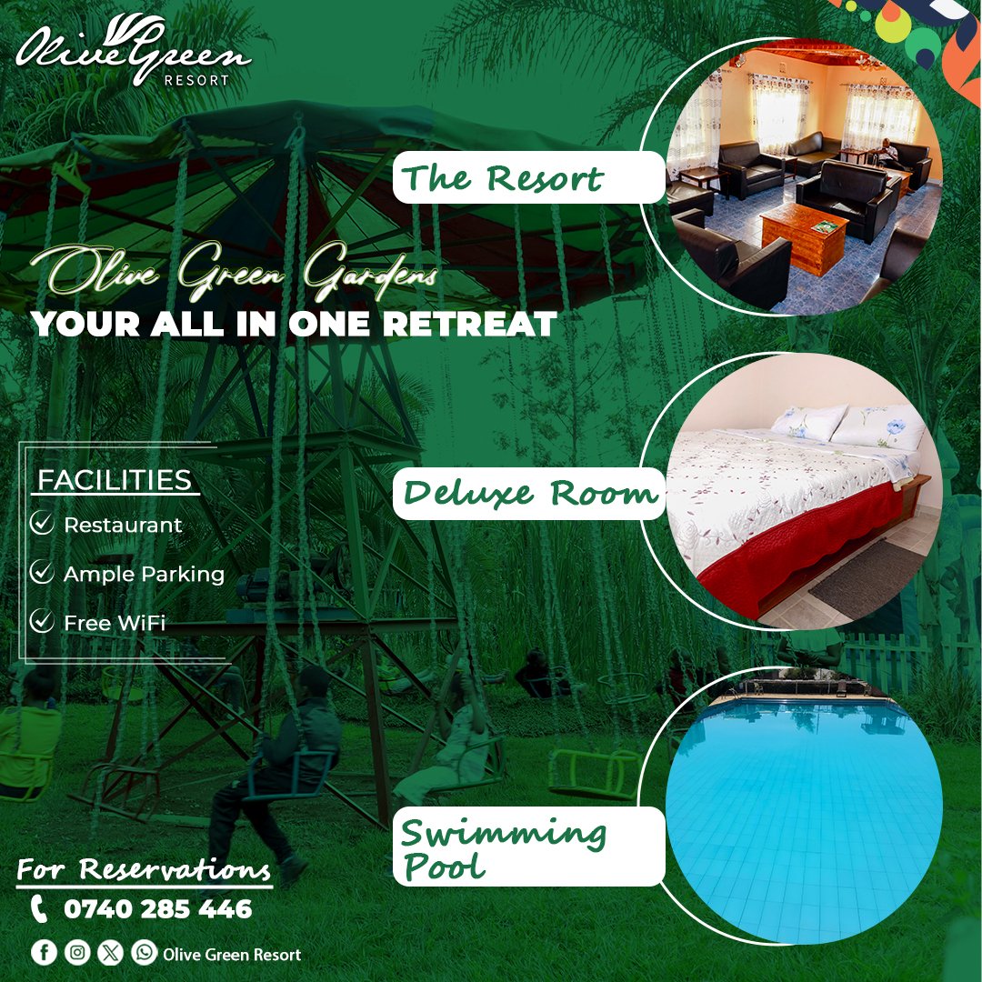 Olive_Resort's tweet photo. There’s something for everyone at 𝑶𝒍𝒊𝒗𝒆 𝑮𝒓𝒆𝒆𝒏 𝑮𝒂𝒓𝒅𝒆𝒏𝒔🌳✨
Location Pin: https://t.co/CvLlBKXHd1
For inquiries Call / WhatsApp: 0740 285446#weekendfun 
#familytime #bondingtime #swimmingpool #foodie #kidplay #OliveGreen #kayaking https://t.co/AA3zbTAwTE