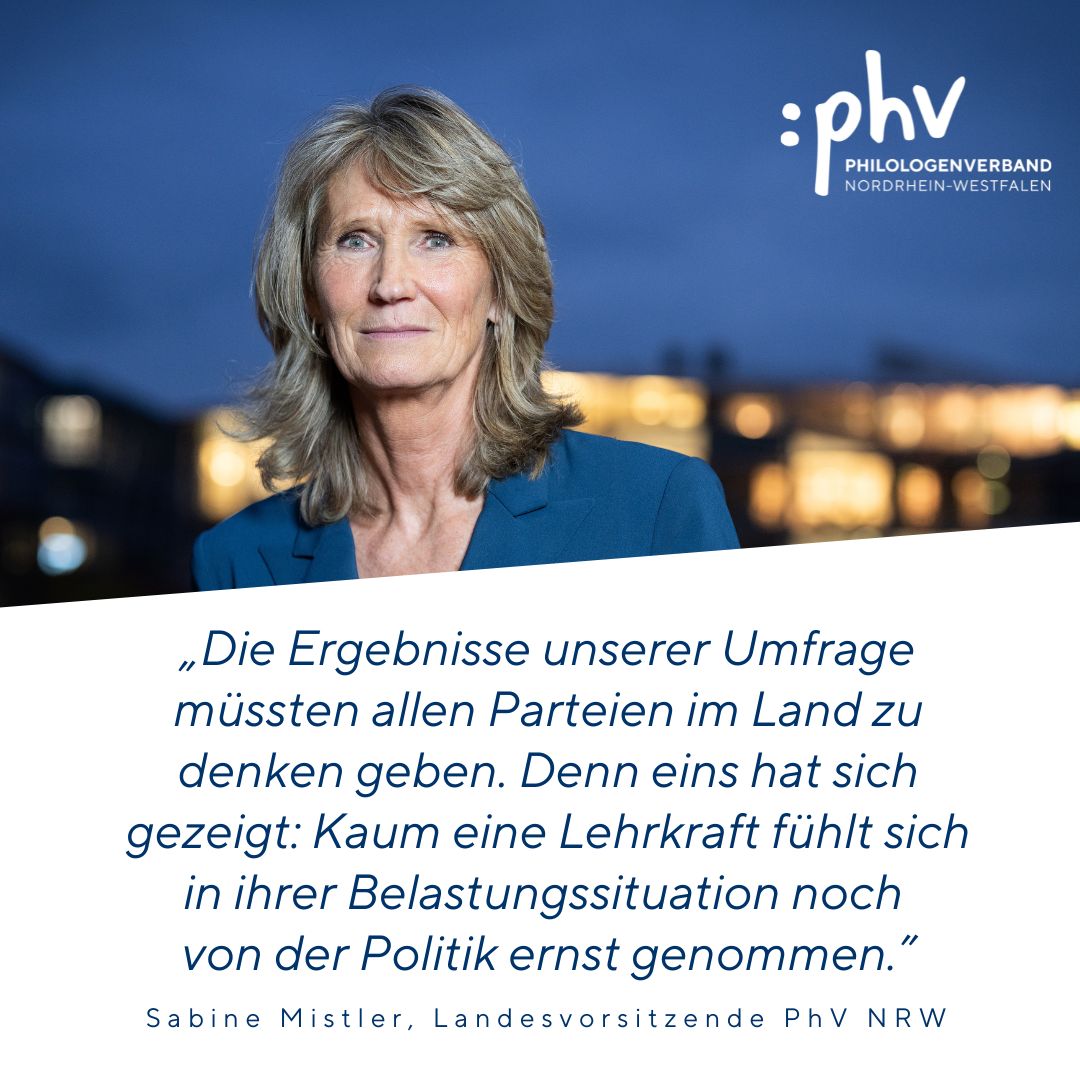 Vermessung der schulischen Realität: 3.105 Kolleginnen und Kollegen haben sich an unserer Umfrage beteiligt. Die Ergebnisse machen uns nicht froh, weil in den vergangenen Jahren viel Optimismus verloren gegangen ist. Wir hoffen, dass sich das bald ändert. phv-nrw.de/2025/01/13/umf…