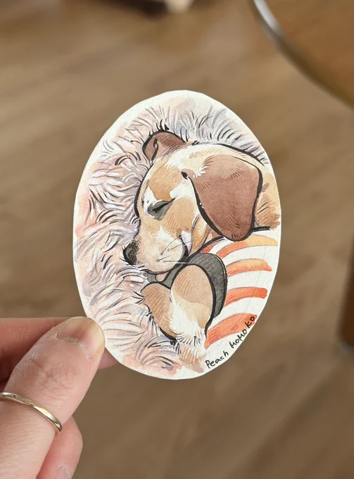 仕事の息抜きに愛犬を描く