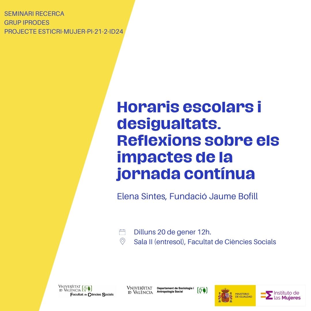 Sandra Obiol (@sandraobiol) on Twitter photo Fa temps que @dagaes_uv i jo pensem sobre la jornada escolar. Ara, el <a href="/InstMujeres/">Instituto de las Mujeres</a> ens ha concedit un projecte per a esbrinar la relació que tenen els temps familiars i escolars i el seu impacte en les dones.
Dilluns <a href="/ElenaSintes/">Elena Sintes Pascual</a> ens ajudarà a veure més clar. Acompanyeu-nos! Fa temps que @dagaes_uv i jo pensem sobre la jornada escolar. Ara, el <a href="/InstMujeres/">Instituto de las Mujeres</a> ens ha concedit un projecte per a esbrinar la relació que tenen els temps familiars i escolars i el seu impacte en les dones.
Dilluns <a href="/ElenaSintes/">Elena Sintes Pascual</a> ens ajudarà a veure més clar. Acompanyeu-nos!