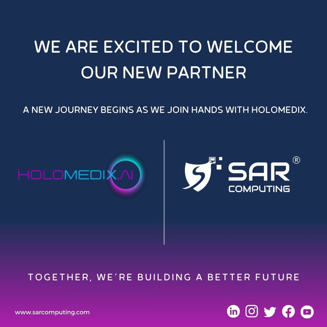 sarcomputing's tweet image. We’re excited to announce the partnership between SAR Computing with Holomedix.
For more information, read: zurl.co/DqDZS
#SARComputing #Holomedix #AIHealthcare #UKAIActionPlan #Innovation #PersonalisedMedicine #EmpoweringTechnology