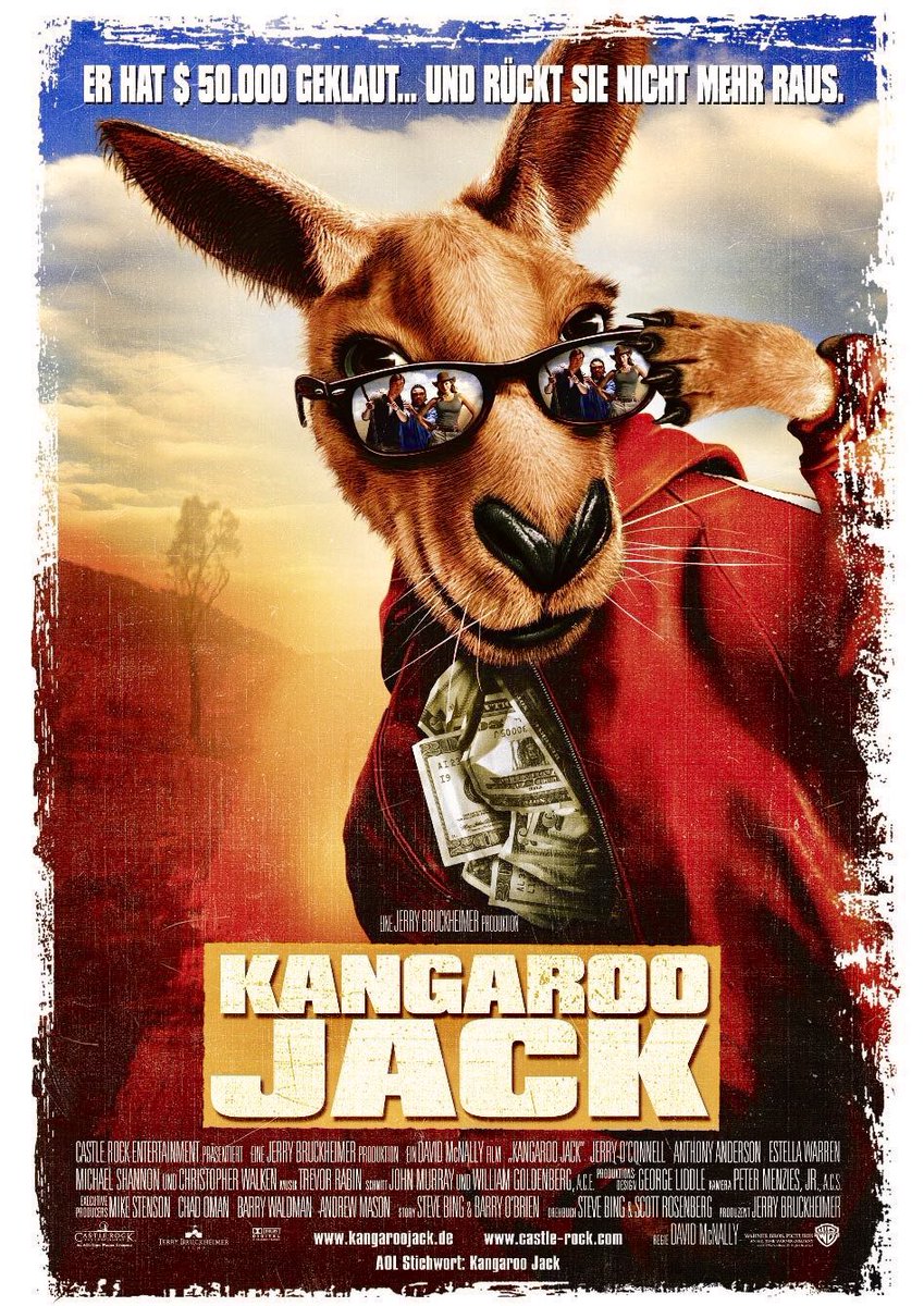 UntitledJunk's tweet image. Happy 22nd Anniversary to Kangaroo Jack! 🥳🎉

#KangarooJack #AdamGarcia #MartonCsokas #MichaelShannon #BillHunter #CrhistopherWalken #GeorgeLiddle #PeterMenziesJr #JohnMurray #WilliamGoldenberg #JimMay #BarryOBrien #SteveBing #ScottRosenberg #DavidMcNally #CastleRock @wbpictures