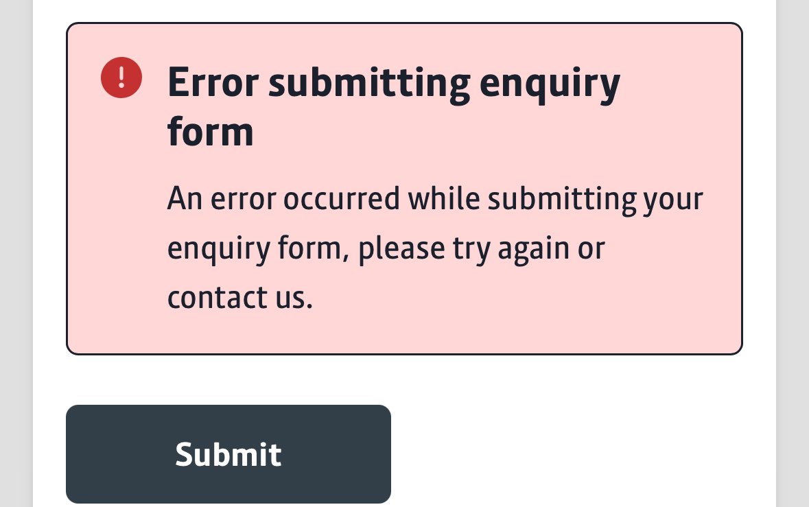 EllisGerman's tweet photo. @BeeNetwork Hi trying to submit a dispute for a tram charge via the https://t.co/PQnzI6yrFj page/form and constantly get this error message over the past couple days. Is there an email I can use and might be worth having a look at that disputed charge form for contactless! https://t.co/wZntIFdMjX