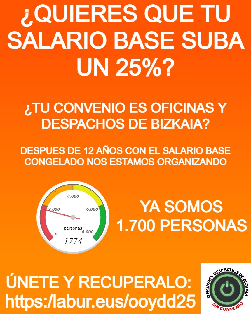 Oficinasenlucha's tweet photo. Únete: https://t.co/3hr5Sh2ySe
Y COMPARTE PARA QUE LLEGUE A MAS GENTE.
Si trabajas en Bizkaia y estas en uno de estos sectores:
-Informático
-Consultoría
-Ingeniería
-Colegios profesionales
-Administradores de fincas
-Cualquier oficina y despacho que no tenga convenio propio https://t.co/lpuSwLiIgc