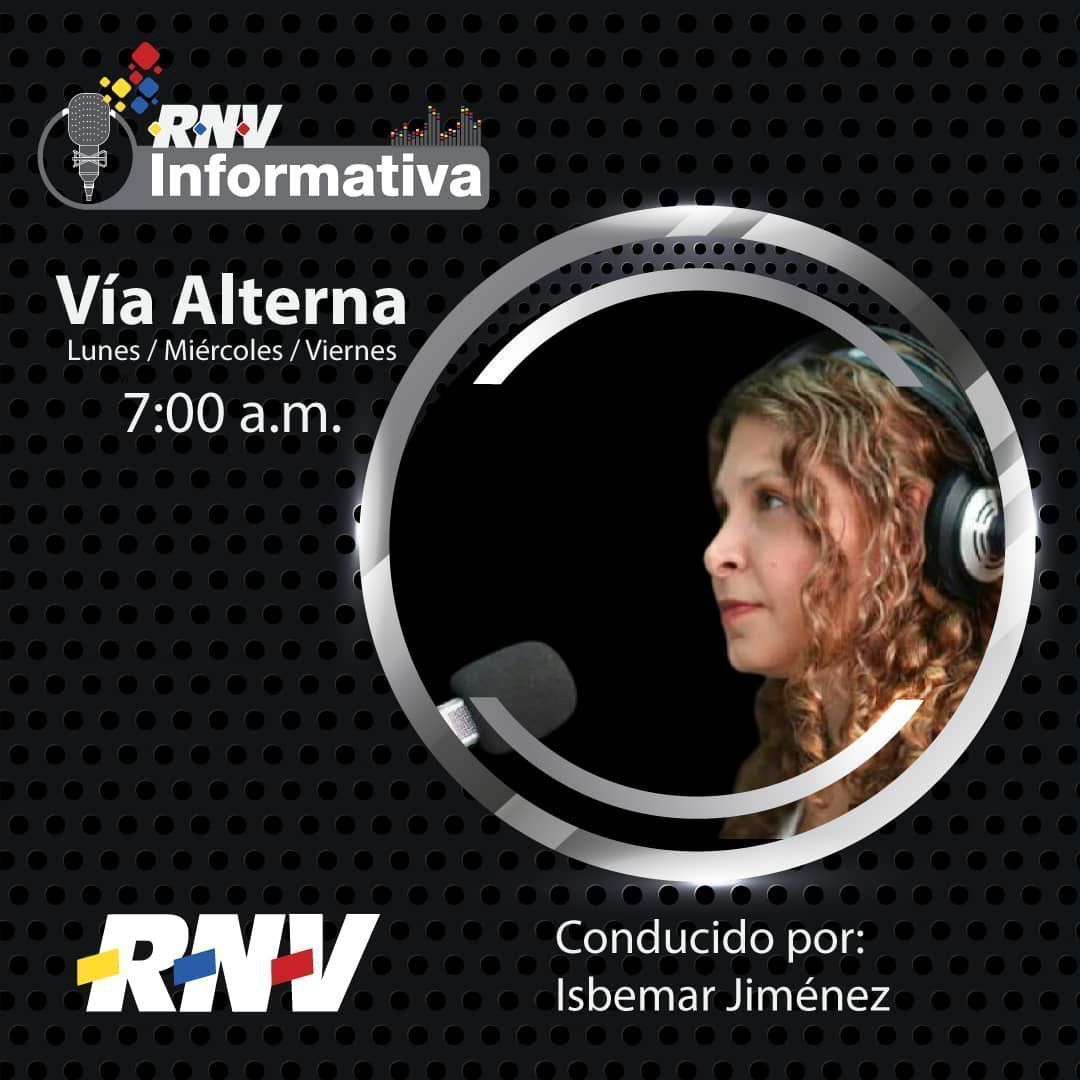 RNVinformativa's tweet photo. Buenos días 🇻🇪

Ya comenzó #ViaAlterna 

Conducido por Isbemar Jiménez 

Sintoniza RNV, la señal que recorre la Patria.

https://t.co/N9TLL0UZ9t https://t.co/No1lmVK6aI