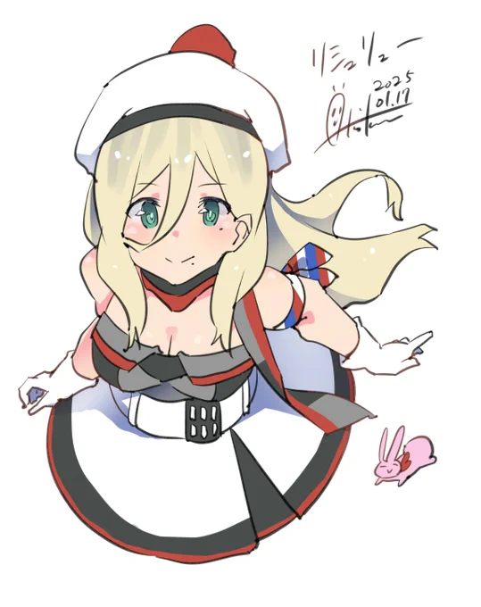 『ふわふわ』#艦これ #リシュリュー#艦これ版深夜の真剣お絵描き60分一本勝負#艦これ版真剣お絵描き60分一本勝負_20250117 