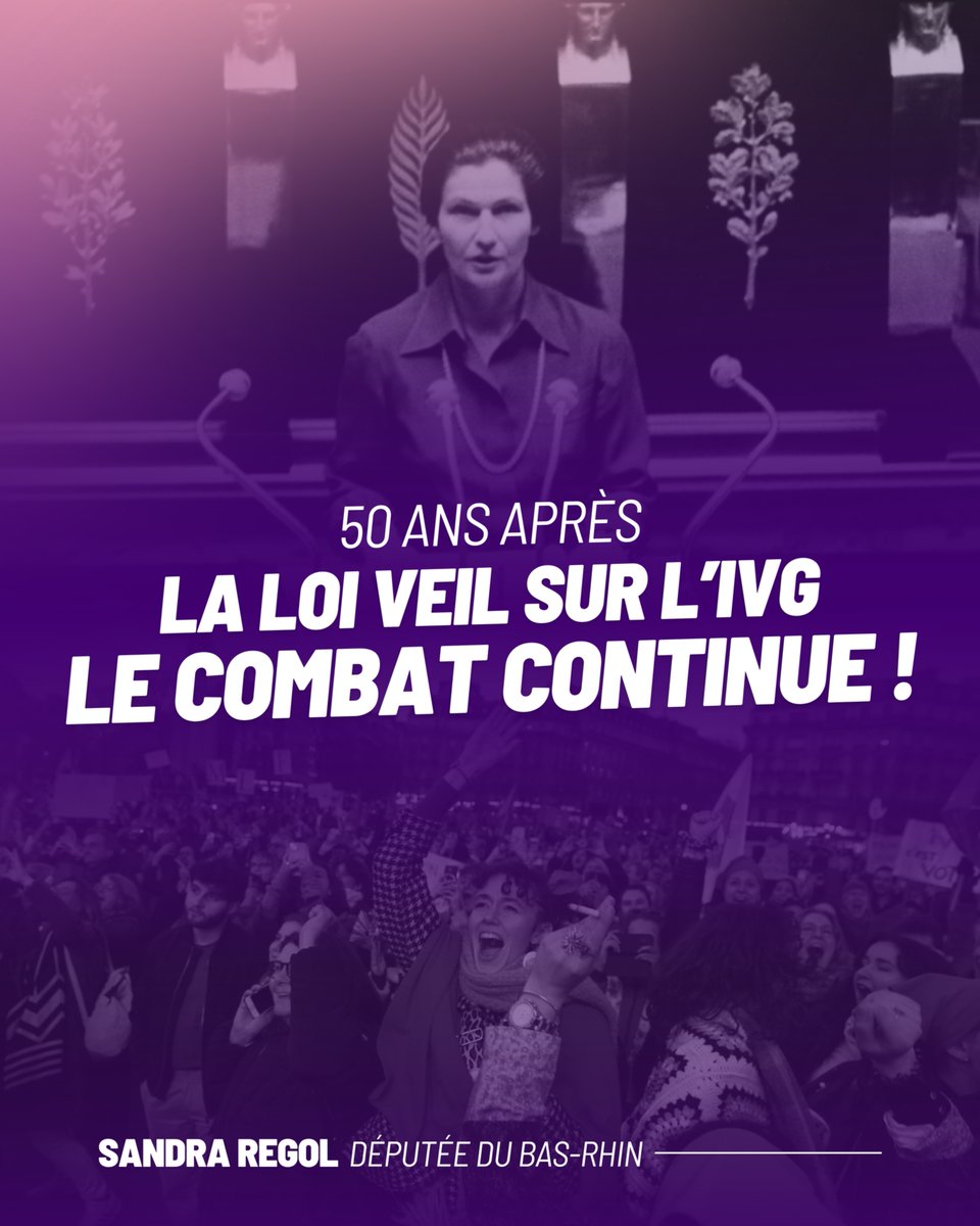Sandra Regol (@sandraregol) on Twitter photo 🟣 La loi #Veil a 50 ans.
Après l'entrée de l'IVG dans la Constitution obtenue grâce à <a href="/Melanie_Vogel_/">Mélanie Vogel</a> & aux assos féministes, le combat continue.
Pour garantir & élargir l'accès à ce droit pour toustes. Ici en France et partout dans le monde.
Nos corps, Nos choix, Nos droits. 🟣 La loi #Veil a 50 ans.
Après l'entrée de l'IVG dans la Constitution obtenue grâce à <a href="/Melanie_Vogel_/">Mélanie Vogel</a> & aux assos féministes, le combat continue.
Pour garantir & élargir l'accès à ce droit pour toustes. Ici en France et partout dans le monde.
Nos corps, Nos choix, Nos droits.
