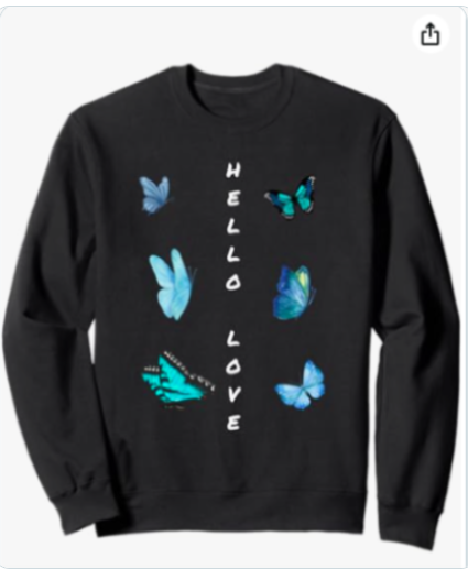 InessaW29's tweet photo. https://t.co/Q0GeFlxQKr………… 
Brand: Lovemydesigns

Hello Love Positive Butterfly Print Sweatshirt
#MHHSBD #LoveRemedy #giftsforher #love #viral #buterfly #designer #cute #ValentinesDay #Twitter婚活 #valentines #craft #Symbol #Sweatshirts #Hello2025 #heartheartart #giftideas https://t.co/asl9pb7mB0