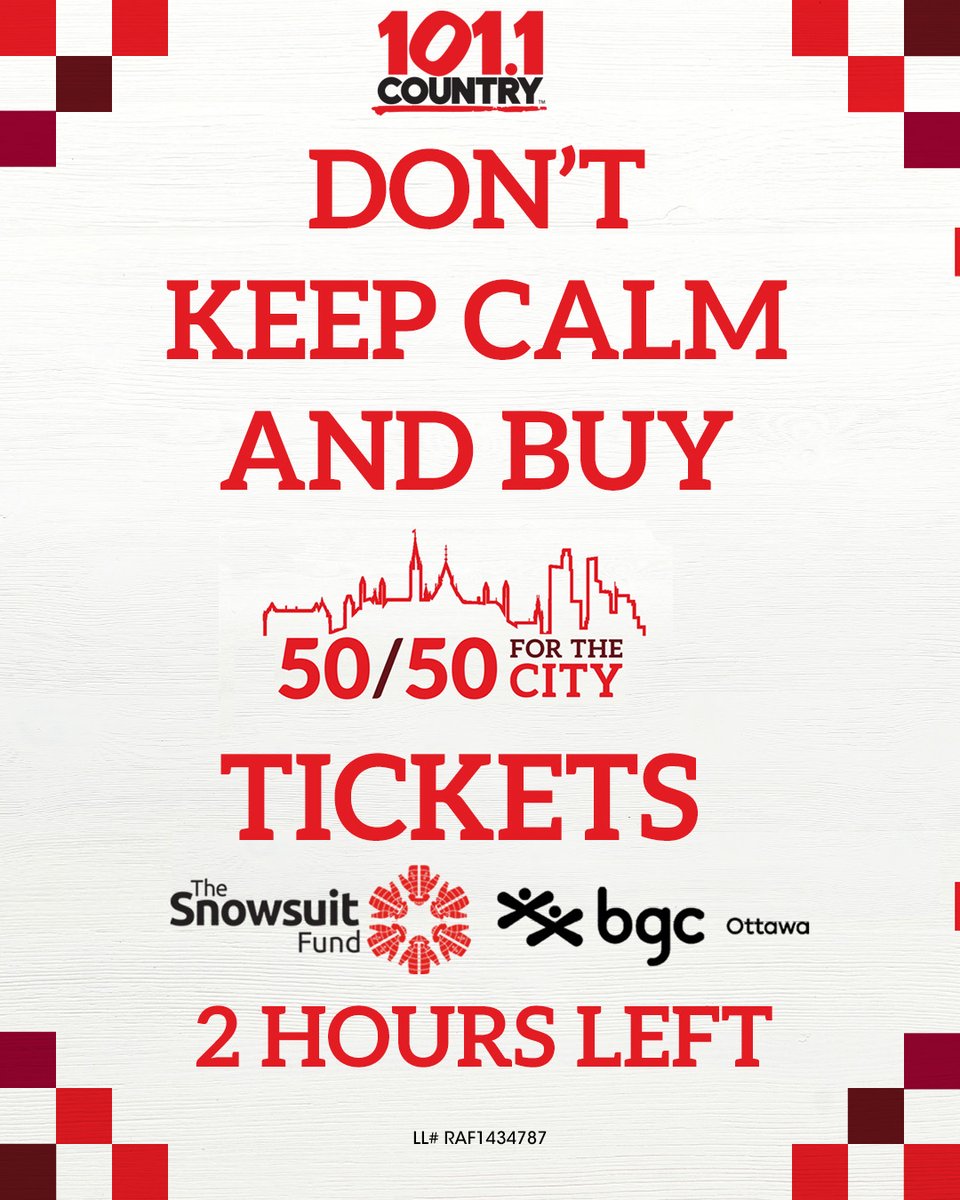 🚨 8:30AM CUT OFF TO GET YOUR TICKETS🚨

Someone is getting a call this morning saying they WON BIG!

Will it be you? 

For accurate jackpot amount &amp; tickets: bit.ly/5050forCity