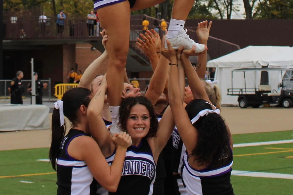 Today we have three alumni taking the stage at College Nationals! We are so proud of you! Bring it home! GO BGSU! GO RAIDERS! 🏆