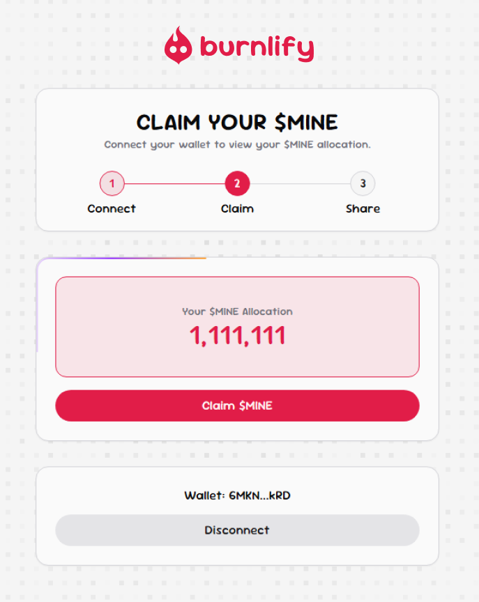 1/ 🚨 Claim Your $MINE Is Now Live! 🚨

To all 84 burners who participated in our campaign, it’s time to claim your $MINE allocation! 🎉

Link below ⬇️