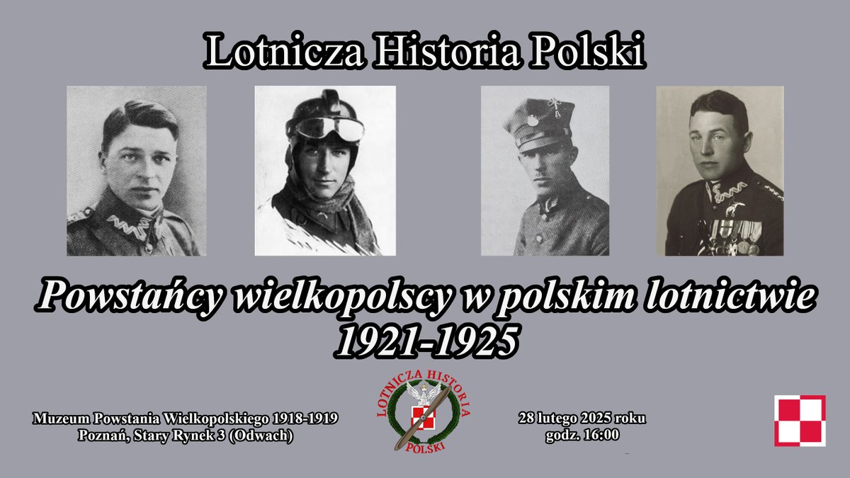 Lotnicza_HP's tweet photo. Zapraszam Państwa w dniu 28 lutego br. do Muzeum Powstania Wielkopolskiego 1918-1919. Wygłoszę wykład o powstańcach wielkopolskich w polskim lotnictwie lat 1921-1925.
Na portalu materiał pojawi się 16 lutego, w rocznicę rozejmu w Trewirze.
#Pniewski #Mańczak #Jach #Bartkowiak https://t.co/nlIX6Wp0gK