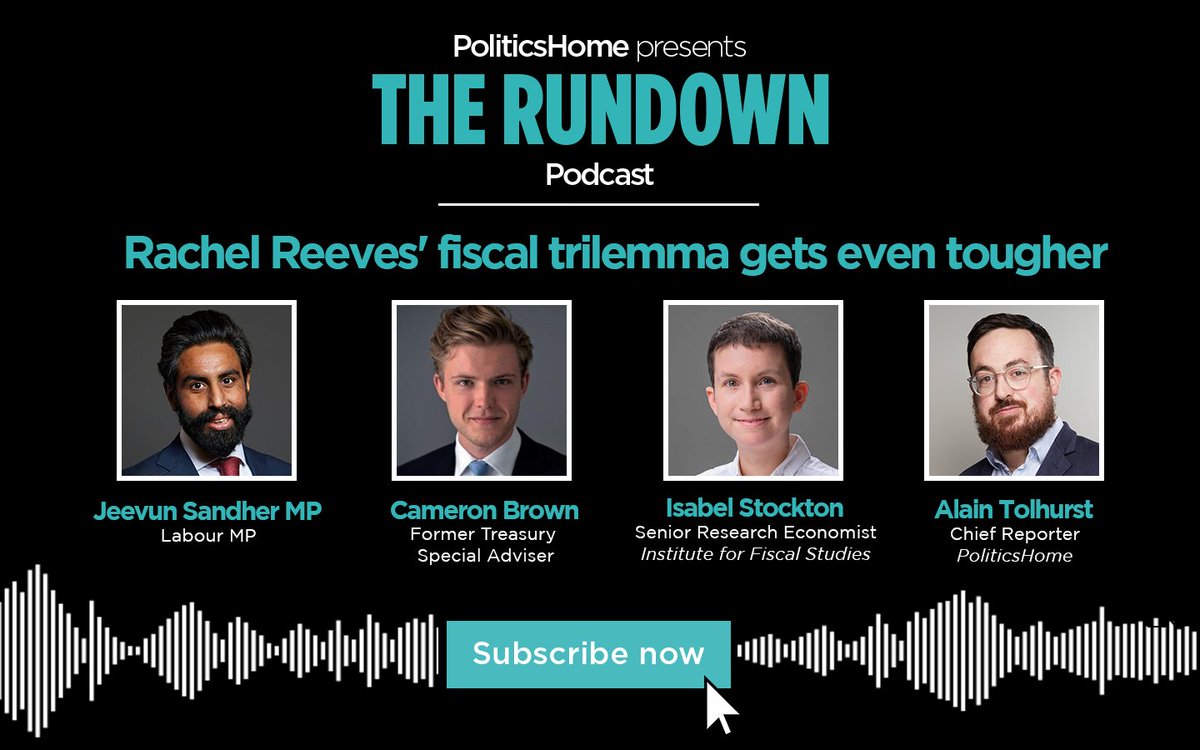 🚨 OUT NOW 🚨 Rachel Reeves' fiscal trilemma gets even tougher

💷 Labour MP <a href="/JeevunSandher/">Dr. Jeevun Sandher MP</a>, former special adviser <a href="/cameronbrownuk/">Cameron Brown</a> and <a href="/TheIFS/">Institute for Fiscal Studies</a>'s Isabel Stockton join <a href="/Alain_Tolhurst/">Alain Tolhurst</a> to discuss what is fuelling the current market turmoil

🎧 Listen: pod.fo/e/29ed58