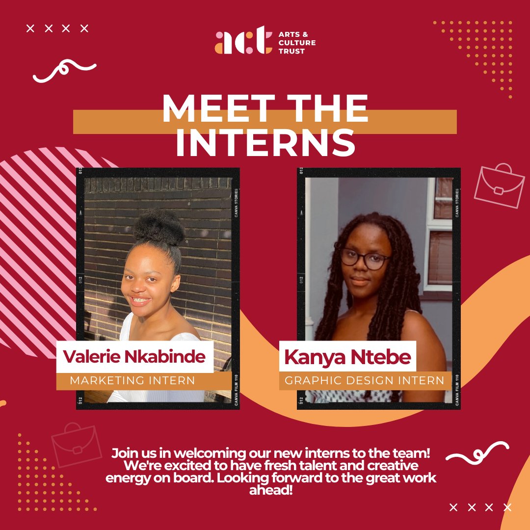 actorgza's tweet image. Fresh faces, fresh vibes! In partnership with @ArtbankSA, we're stoked to welcome our new Marketing and Graphic Design Interns to the team! Get ready for a burst of creativity and innovation. Stay tuned for the inside scoop on our latest projects and initiatives! #ACTstrat #PESP5