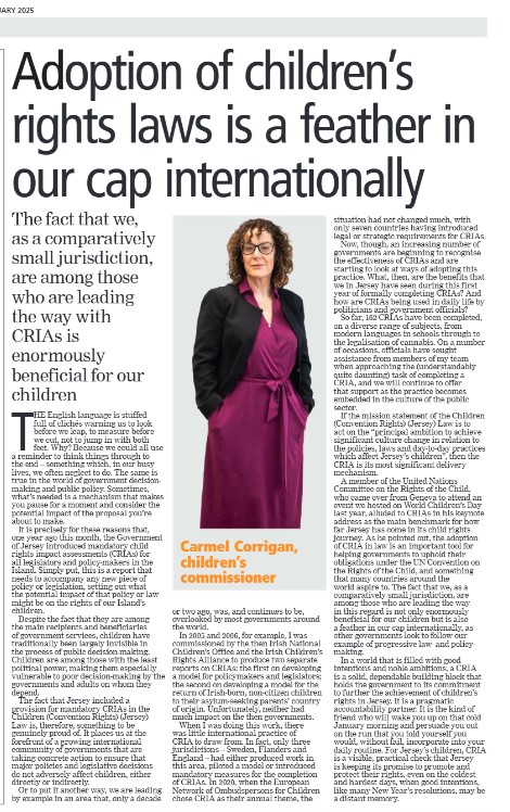 🎂One year of child rights impact assessments (CRIAs) in 🇯🇪
If it sounds like dry bureaucracy, have a read of Carmel's column in today's <a href="/JEPnews/">jepnews</a> for an insight into the real value of this progressive measure to our children's lives👇