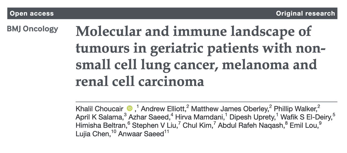 BMJOncology's tweet photo. Participation of older patients in immune checkpoint inhibitors trials has been suboptimal, particularly at the extremes of age. https://t.co/rg7H8Nl9kp