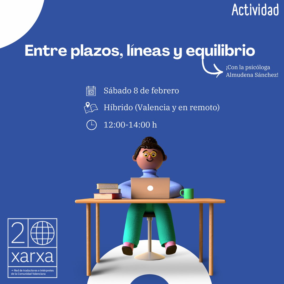 xarxativ's tweet photo. ¿Estrés? ¿Ansiedad?
Apúntate a este taller práctico y participativo en formato híbrido (presencial y en remoto)
____
Estrés? Ansietat?
Inscriu-te a este taller pràctic i participatiu en format híbrid (presencial i en remot)

➡️https://t.co/876LgltWQq https://t.co/OW8N9jVXDZ