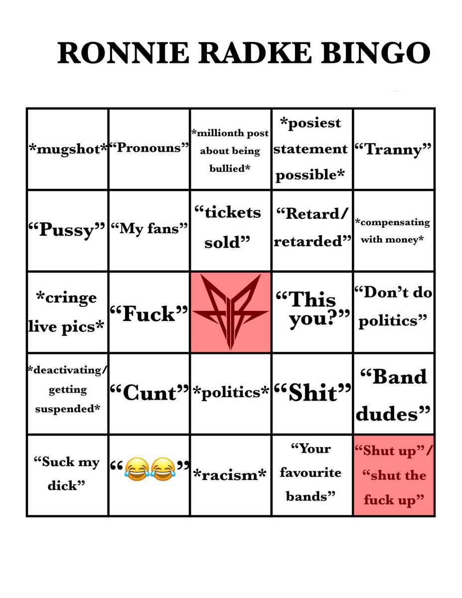 Ronnie radke bingo (@ronniebingo) on Twitter photo 