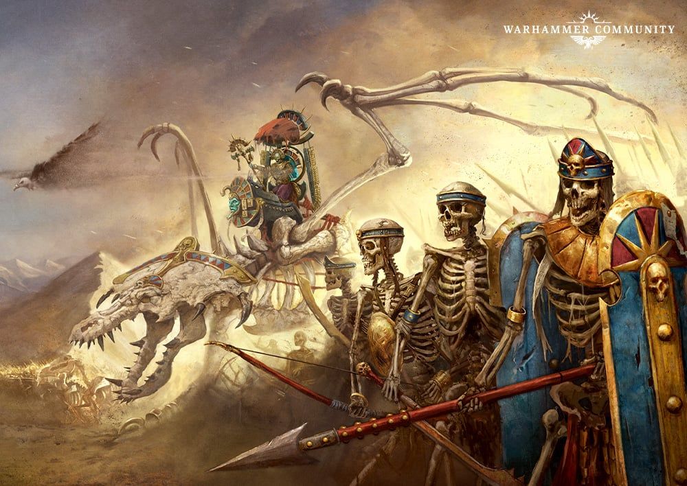 CptCorallis's tweet photo. The third OW box looks like the background is bleeding through. However, the original image doesn't match, which means it's an opacity tweak. What it could match is a snippet of this Cathay art from TW3. 
So Old World probably getting Cathay this year.

#WarhammerCommunity https://t.co/ZTIogNxPAC