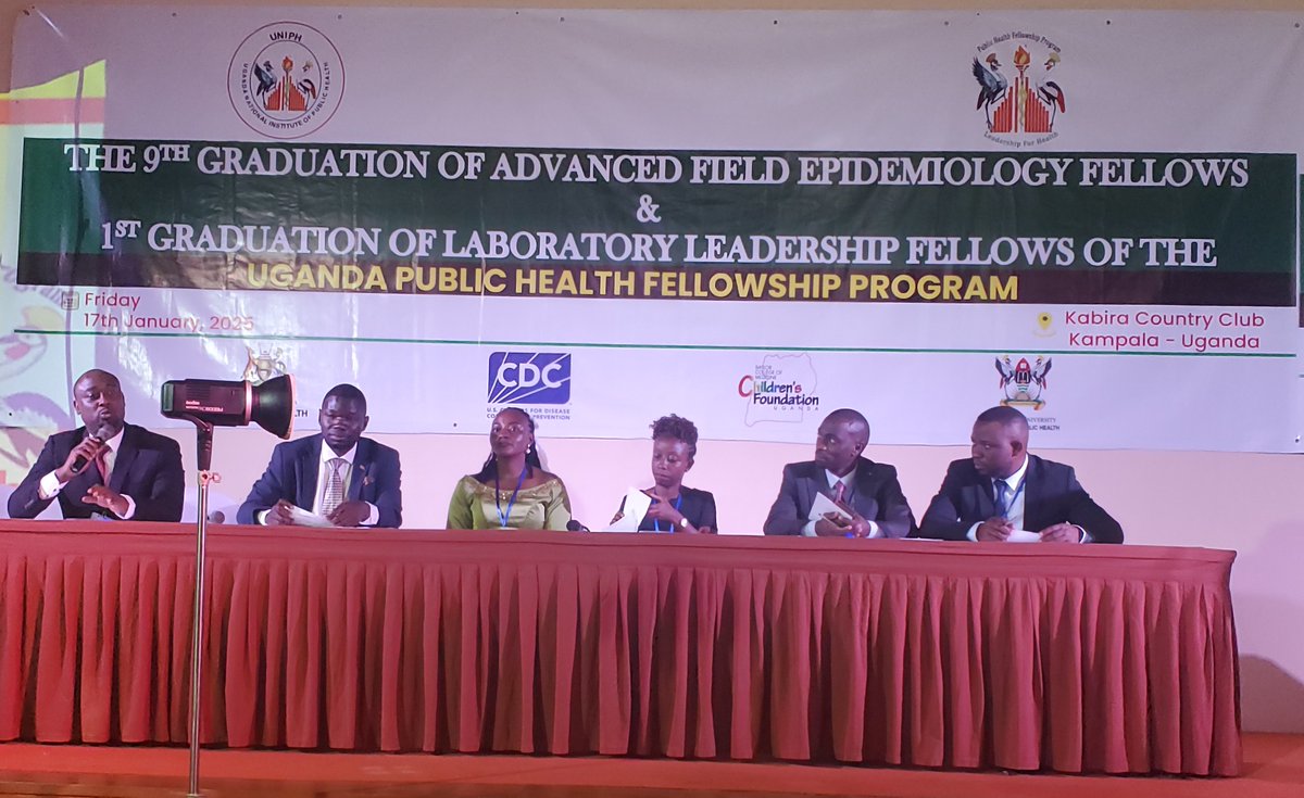 UNIPH3's tweet photo. Happening now! 3rd Session of the 1st Graduation of the Laboratory Leadership Fellows of the Uganda Public Health Fellowship Program chaired by Mr. Patrick Ogwok at Kabira Country Club today 17th. Jan. 2025. @bayloruganda @MakSPH @usmissionuganda @AFENETAfrica @MinofHealthUG https://t.co/wdZU0EYaGW