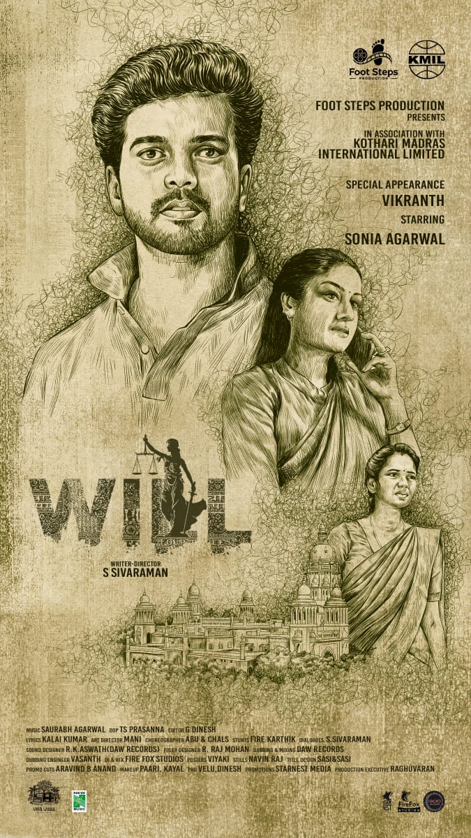 rameshlaus's tweet photo. Here's First Look of #WILL ! Releasing Soon in Theatres π₯
@vikranth_offl @soniya_agg
@footsteps__off #kotharimadras
#DirectorSivaraman @Pro_Velu
#Willfirstlook #Willmovie
#Footstepsproduction #StarnestMedia https://t.co/gQFvces2HI