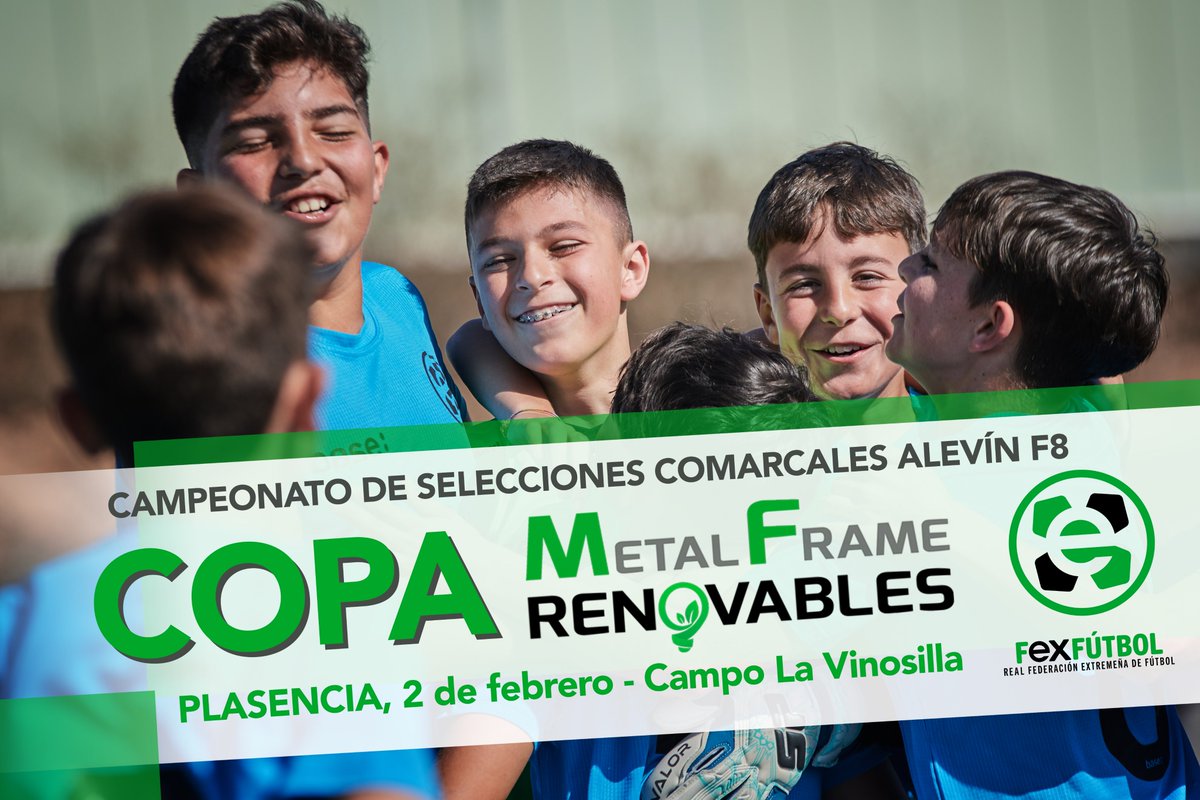 FedExFutbol's tweet photo. ⚽🧒 | #FútbolBase |

💥¡¡¡𝙇𝙊 𝙀𝙎𝙏𝘼𝘽𝘼𝙄𝙎 𝙀𝙎𝙋𝙀𝙍𝘼𝙉𝘿𝙊!!!💥

📍¡𝗣𝗹𝗮𝘀𝗲𝗻𝗰𝗶𝗮 acogerá el próximo 2 de febrero la 🏆𝗖𝗢𝗣𝗔 𝗠𝗘𝗧𝗔𝗟 𝗙𝗥𝗔𝗠𝗘 de Selecciones Comarcales Alevín F8!

✅Más de un centenar de jugadores participarán en este torneo, que servirá como punto de partida para conformar la 𝗦𝗘𝗟𝗘𝗖𝗖𝗜𝗢́𝗡 𝗘𝗫𝗧𝗥𝗘𝗠𝗘𝗡̃𝗔 que participará en el 🏆𝗖𝗔𝗠𝗣𝗘𝗢𝗡𝗔𝗧𝗢 𝗗𝗘 𝗘𝗦𝗣𝗔𝗡̃𝗔.

🚀Con el impulso de @metalframereno1

🔗+INFO 👉https://t.co/wRu1EFB0he

#Extremadura💚🤍🖤
#JugamosEnEquipo