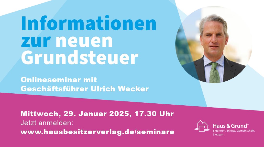 🏡 💰  #Grundsteuerbescheid erhalten und die zu zahlende #Grundsteuer hat sich vervielfacht?  Haus &amp; Grund Stuttgart klärt auf: Jetzt zum Online-Seminar anmelden: t1p.de/GrundsteuerSem…