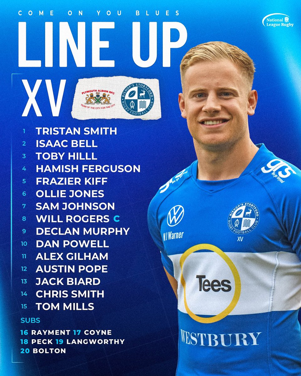 BSRUGBY's tweet photo. 📝 LINE UP 📝

Here are your line ups for Tomorrow’s away fixtures!

KICK OFF
1XV - 15:00 @ Away V Plymouth Albion
Blues - 14:00 @ Away V Richmond Saxons

💙🤍
#COYB #NAT1 #RUGBY https://t.co/SuN0LTFj6l