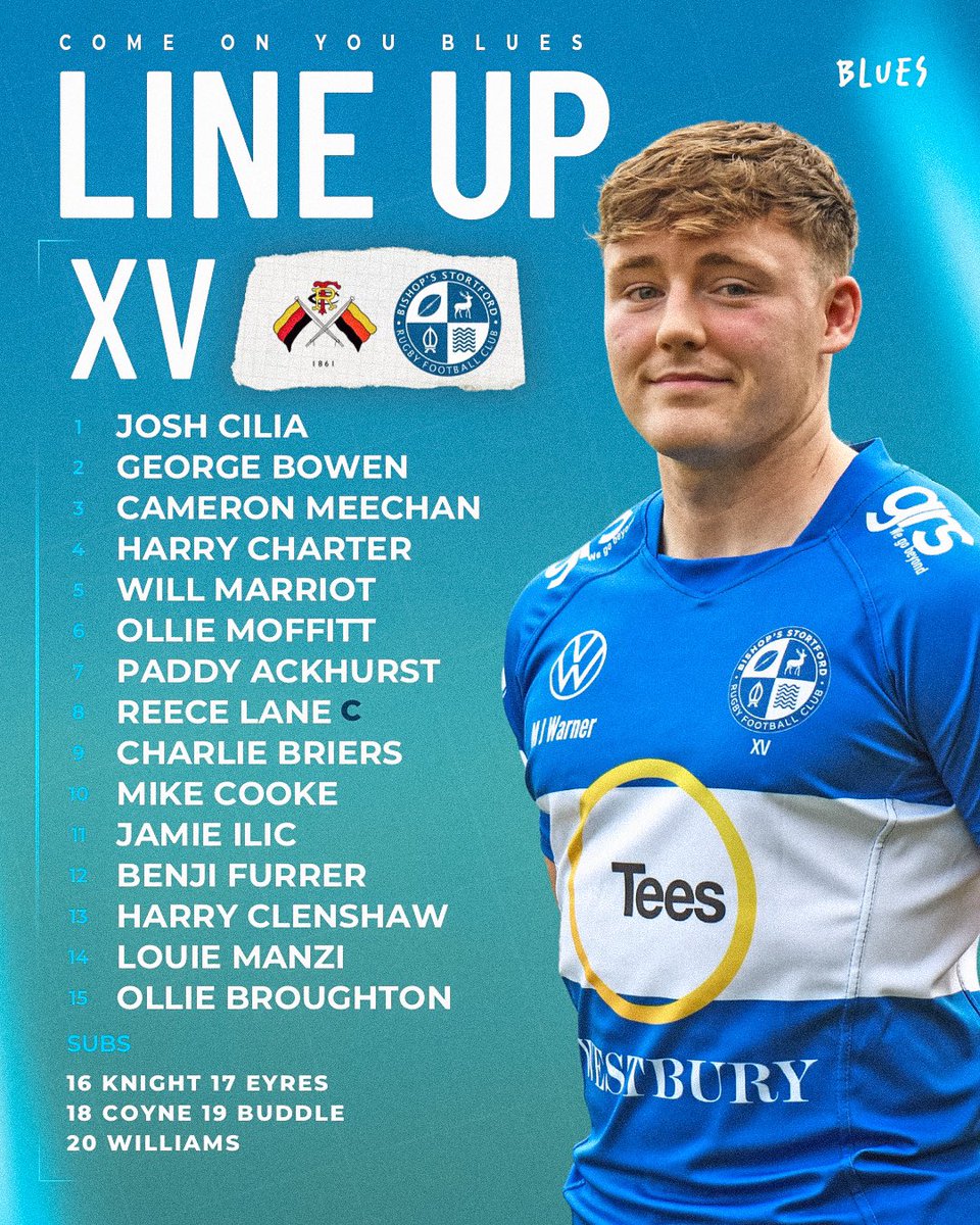BSRUGBY's tweet photo. 📝 LINE UP 📝

Here are your line ups for Tomorrow’s away fixtures!

KICK OFF
1XV - 15:00 @ Away V Plymouth Albion
Blues - 14:00 @ Away V Richmond Saxons

💙🤍
#COYB #NAT1 #RUGBY https://t.co/SuN0LTFj6l