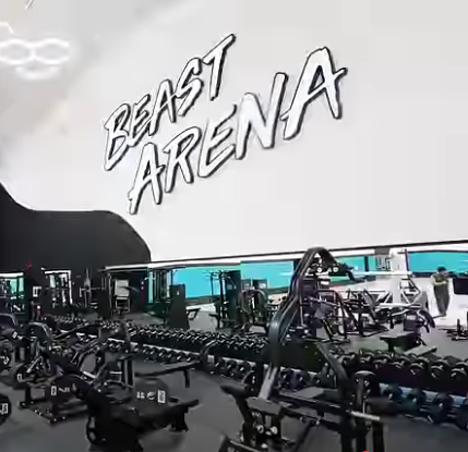 Dexerto's tweet image. MrBeast has a “God tier” $2M home gym with a full-size basketball court