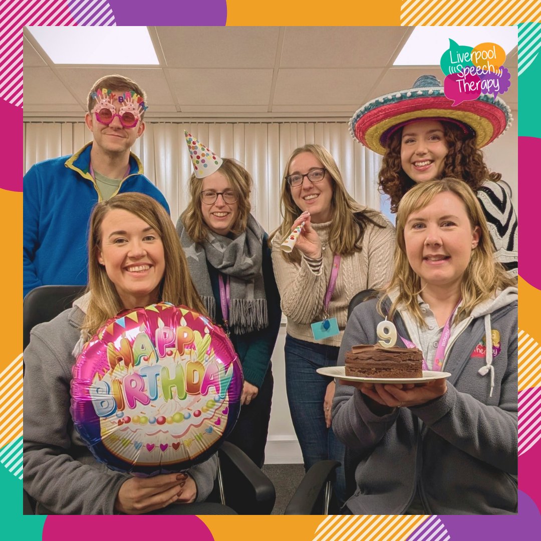livspeech's tweet photo. 🎉🎂LST is 8️⃣. Happy Birthday to us! 🎈🎊

8 years of empowering communication, working together and making a difference in our community! 

P.s can you spot the mistake in our photo...yes we're 8 not 9 🙈🤣

#liverpoolspeechtherapy #happybirthday #mysltday #rcslt https://t.co/YWeeztu91D