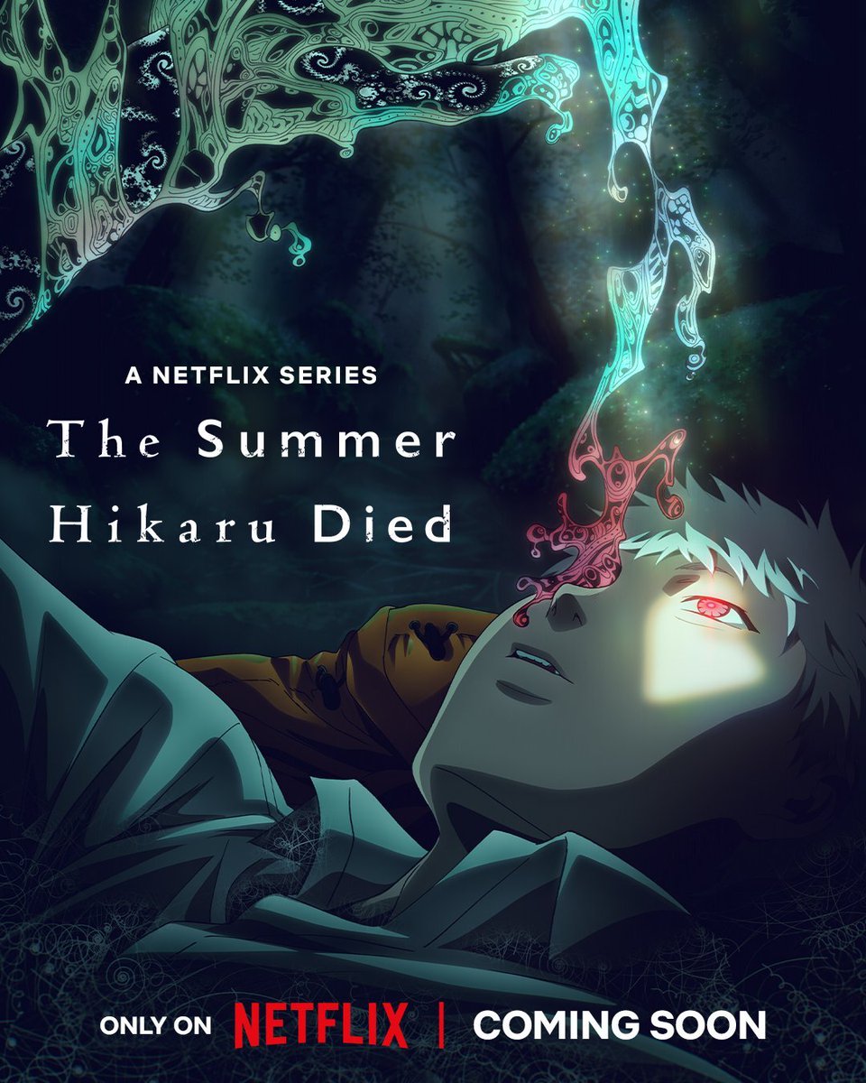 MangaMoguraRE's tweet photo. "The Summer Hikaru Died" NEW ANIME INFO REVEAL on March 22!

Relase Date: Summer 2025 (Netflix Exclusive) Animation Studio: Cygames Pictures  

Boys Love Mystery by Mokumoku Ren about two close friends living in a village. One day one of them is replaced by "something else" which only looks like him. Despite knowing this, the desire to be close to his friend makes the other boy stay close.  

(Hikaru ga Shinda Natsu)  

Image © Kadokawa, Mokumoku Ren, "Hikaru ga Shinda Natsu" Production Committee