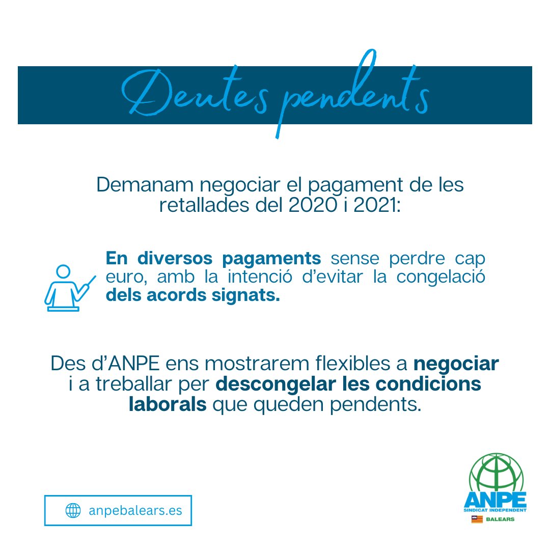 ANPEBalears's tweet photo. 💶ANPE RECLAMA UNA PUJADA DE MÉS DEL 5% PEL PROFESSORAT

📎 Accediu a tota la informació aquí: https://t.co/emF1osvCnL https://t.co/I3A9Kkgewf