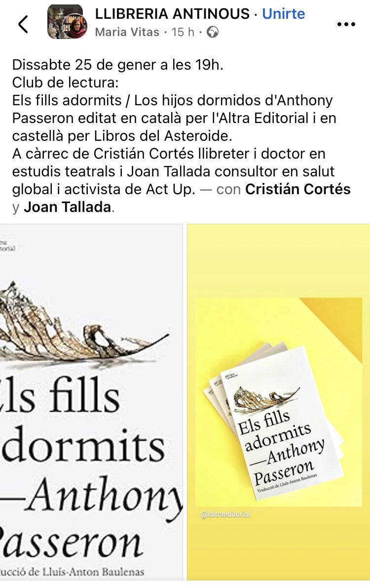 La setmana vinent parlem sobre ciència, estigma i VIH a la Llibreria Antinous de Barcelona. <a href="/Cristiancejota/">Cristián Cortés</a>