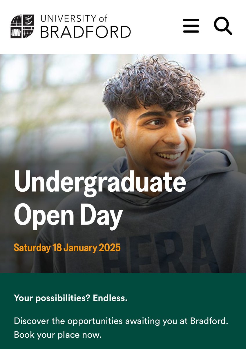 We have an undergraduate open day taking place tomorrow at the University of Bradford. Come along and chat to us about starting your career in nursing.  <a href="/UoB_Nursing/">Nursing at University of Bradford</a> <a href="/UniofBradford/">University of Bradford</a> <a href="/Natfinchleeds/">Natalie finch</a> <a href="/RachelStalley/">Rachel Stalley</a>
bradford.ac.uk/external/