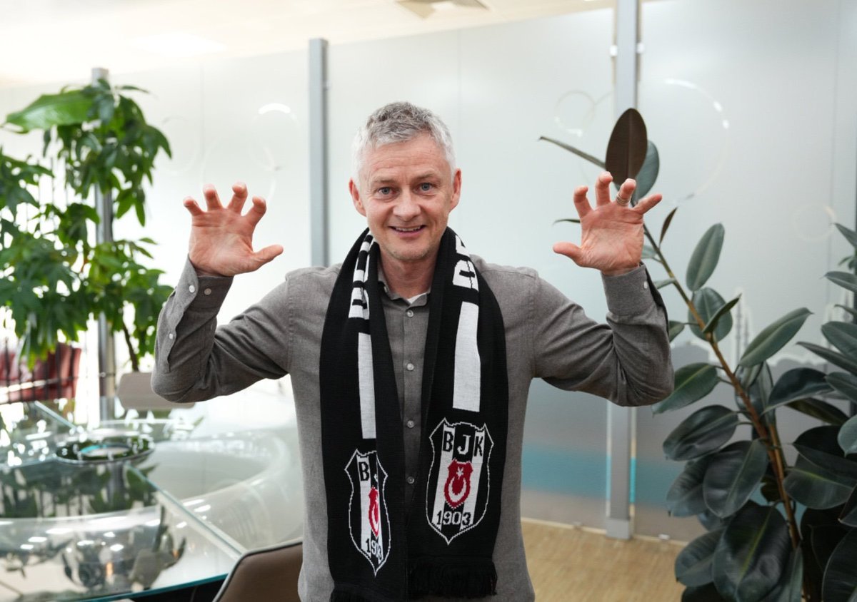 UnitedStandMUFC's tweet photo. Ole Gunnar Solskjær is now head coach of Turkish club Beşiktaş! 

Best of luck, Ole! 🥹 https://t.co/a7CYXNWsj1