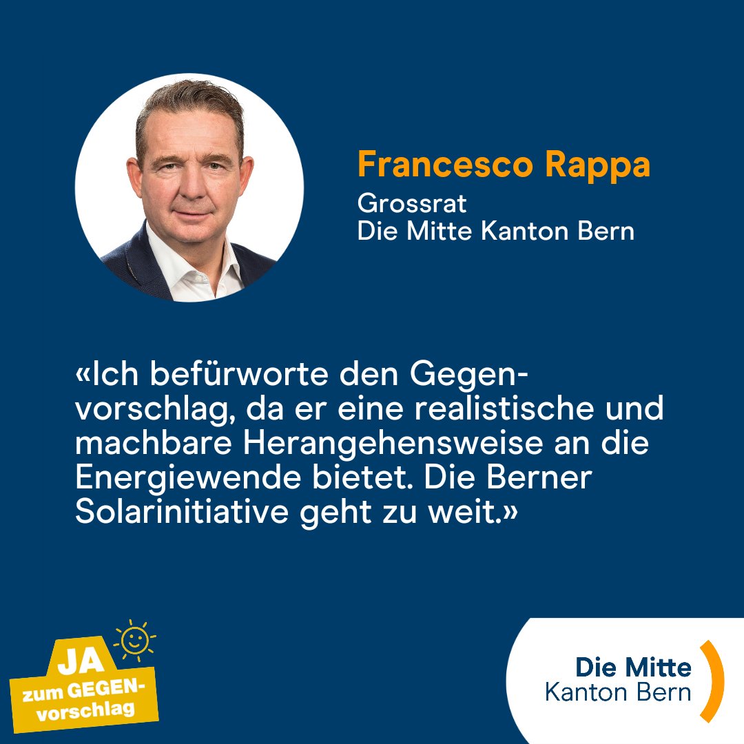 Die Mitte Kanton Bern (@diemitte_be) on Twitter photo Unser #Grossrat <a href="/rappa_rappa/">Francesco Rappa</a> sagt klar nein zur Berner Solar-Initiative und befürwortet den Gegenvorschlag des Grossen Rates. #DieMitteBE #Abst25 #Solar #GRBE Unser #Grossrat <a href="/rappa_rappa/">Francesco Rappa</a> sagt klar nein zur Berner Solar-Initiative und befürwortet den Gegenvorschlag des Grossen Rates. #DieMitteBE #Abst25 #Solar #GRBE