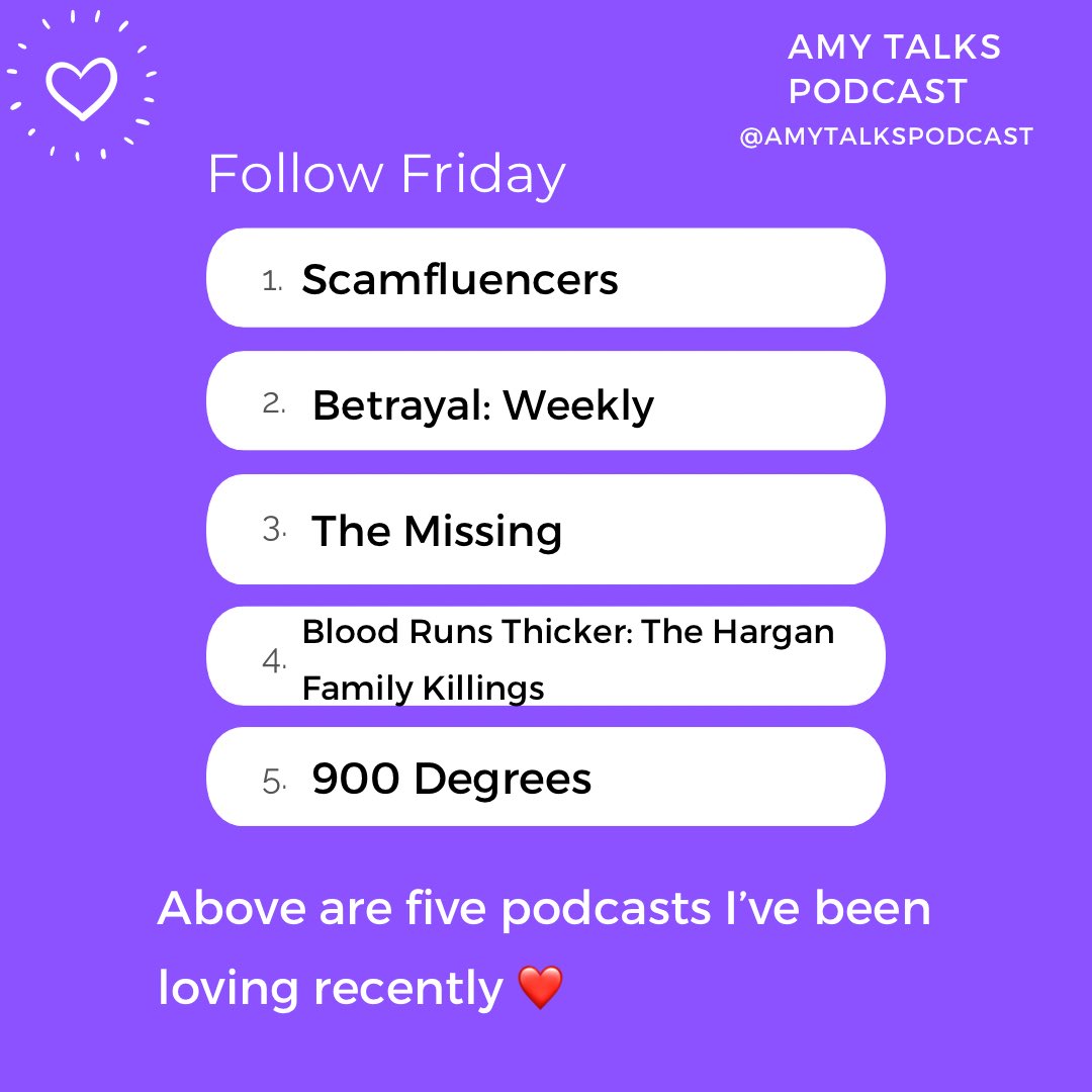I’ve got another #FollowFriday for you 😄 my latest binge is Blood Runs Thicker: The Hargan Family Killings, it’s such a tragic and intriguing story 🤔 

Here’s the rest of my picks for this week 👇

#podcaster #podcast #podcastrecommendations #ukpodcast #recommendations