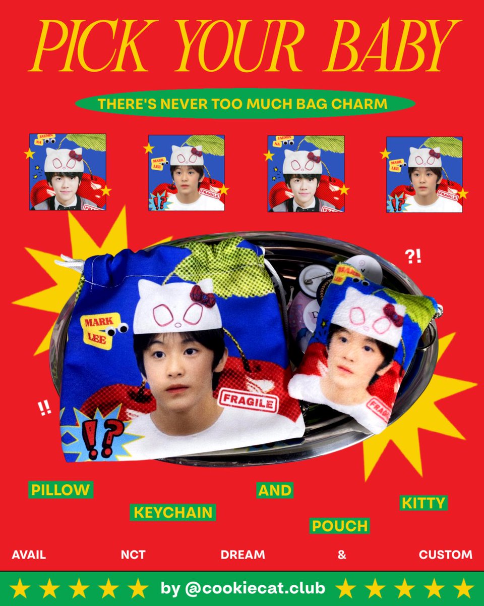 imcookiecats's tweet photo. interest check! hi aku mau open po pillow keychain &amp; pouch ini avail nct dream &amp; bisa custom! if you're interested, please drop your @ uname below, I'll tag you later <33 🍎🍧🍥🛼 https://t.co/kkoqXXCUL6