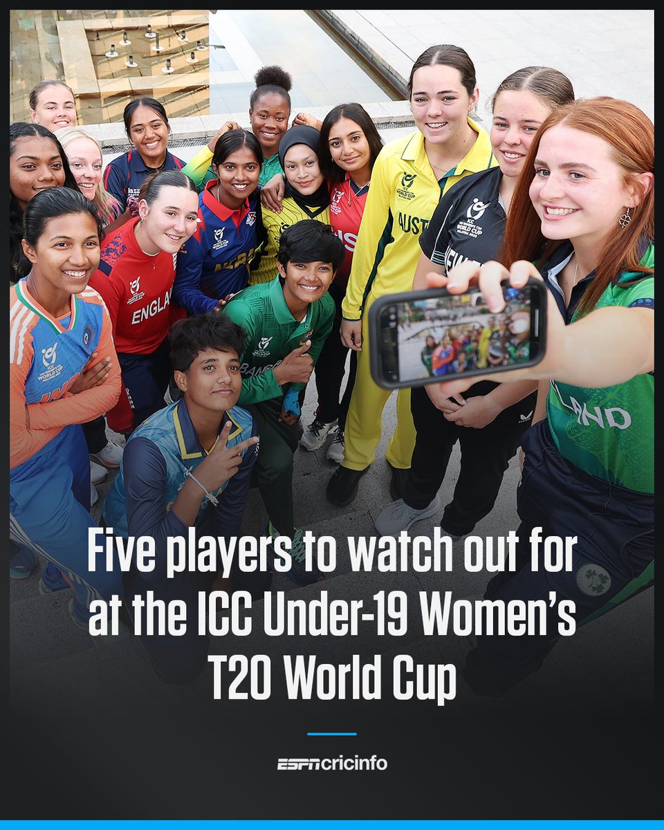 ESPNcricinfo's tweet image. The Under-19 Women&apos;s T20 World Cup starts this weekend - here&apos;s a thread of five of the future stars to keep an eye on 💫 #U19CWC