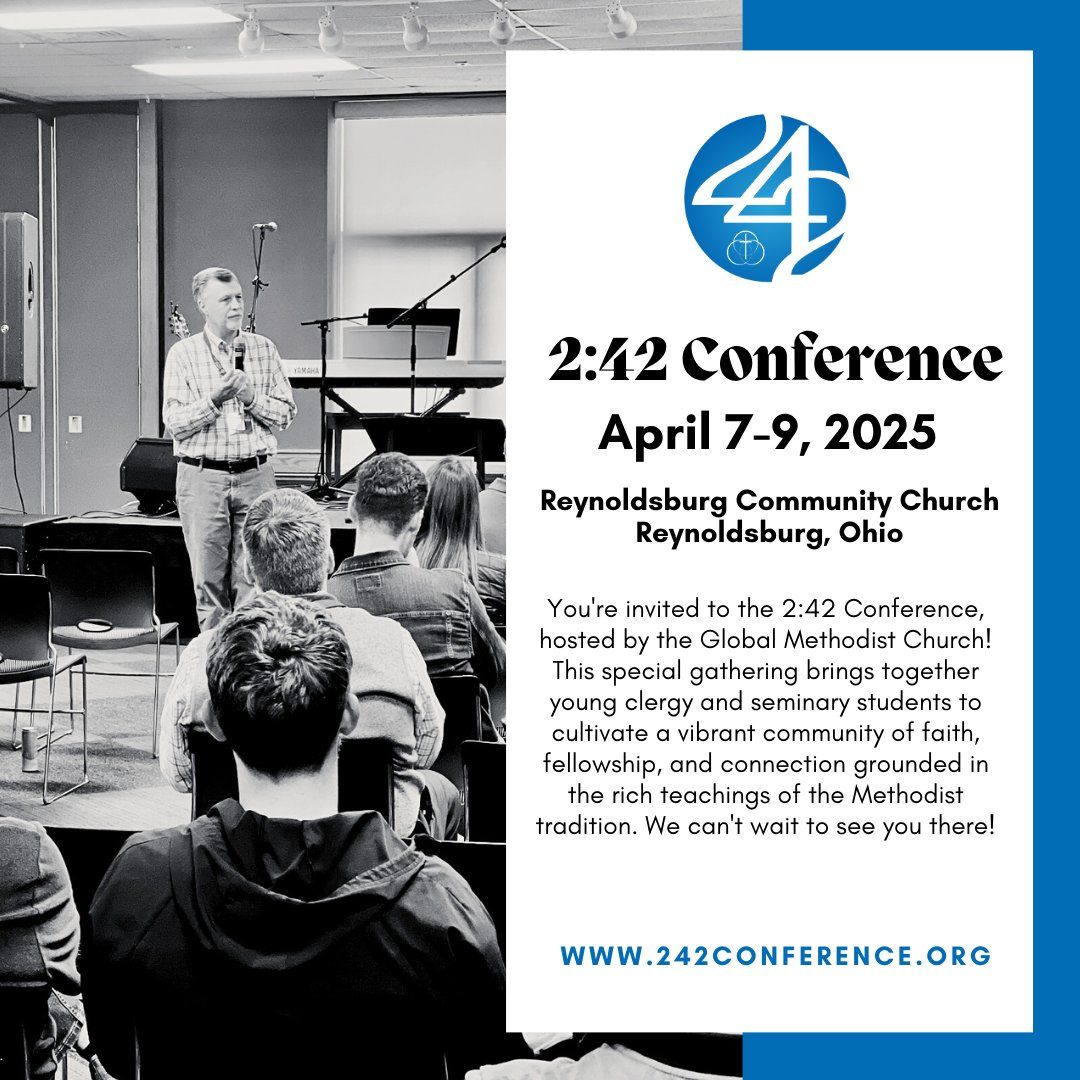 GlobalMChurch's tweet photo. Young clergy & seminary students: Donβt miss the 2025 2:42 Conference! π Connect, grow, & be inspired by speakers like Dr. Stephen Seamands & David F. Watson. π
April 7β9 π Reynoldsburg, OH π Register now: https://t.co/4lcD8MM3Yk #242Conference #FaithInAction https://t.co/2IfVuBU77I